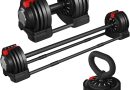 Yaheetech Haltères Musculation Réglables 2 en 1/3 en 1, 18 kg/24 kg/40 kg, Ensemble d&rsquo;haltères, Kettlebell, Haltères Musculation Longs, avec Disque pour Musculation, Fitness, Domicile, Gym – Le détail qui change tout au quotidien