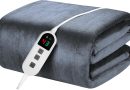 Couverture chauffante électrique 160x130cm, 10 Niveaux et minuterie de 1 à 9 h, arrêt Automatique, Chauffage Complet du Corps, Utilisation sur canapé-lit ou au burea – Le détail qui change tout au quotidien