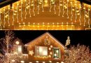 Guirlande Lumineuse Extérieur Stalactite 400 LED 10M Blanc Chaud, Guirlande de Noël Étanche IP44 avec Minuterie & 8 Modes, Rideau Lumineux pour Jardin, Balcon, Pavillon, Décorations de Noël – Le détail qui change tout au quotidien