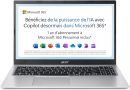 Acer Aspire 1 A115-32-C3AK Ordinateur Portable 15,6 » Full HD (Intel Celeron N4500, RAM 4 Go, 128 Go eMMC, Intel UHD Graphics, Windows 11), Clavier AZERTY, Gris, Microsoft 365 Personnel 12 Mois Inclus – Le détail qui change tout au quotidien