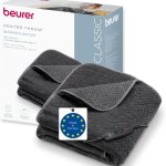Beurer HD 65 Couverture chauffante, Couverture chauffante Douillette avec 3 Niveaux de température, avec arrêt Automatique et système de sécurité, Lavable en Machine à 30 °C, Made en Europe, Gris – Le détail qui change tout au quotidien
