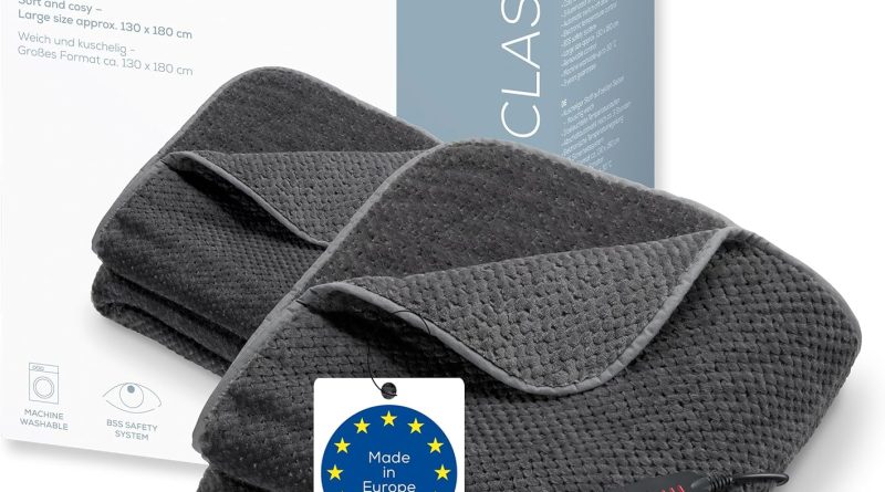 Beurer HD 65 Couverture chauffante, Couverture chauffante Douillette avec 3 Niveaux de température, avec arrêt Automatique et système de sécurité, Lavable en Machine à 30 °C, Made en Europe, Gris – Le détail qui change tout au quotidien