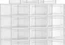 SONGMICS Boîtes à Chaussures, Lot de 18, Rangement Chaussures, Pliable, pour Pointure jusqu’à 44, Transparent et Blanc LSP18SWT – Le détail qui change tout au quotidien