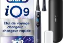 Oral-B Brosse A Dents Electrique iO 9 Noire, 7 Modes De Brossage Dont Blancheur Et Soin Des Gencives, 16 Zones De Nettoyage, Ecran Interactif, 2 Brossettes Oral B De Rechange, Etui De Voyage – Le détail qui change tout au quotidien
