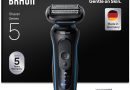 Braun Rasoir Electrique Homme Series 5 52-B1200SI Bleu, Etanche, Lames Flexibles Pour Raser Doucement Visage et Barbe, 2 Modes De Rasage, Coffret Avec Accessoire Tondeuse De Précision, En Carton – Le détail qui change tout au quotidien