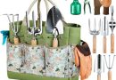 Outils de Jardinage, 9 pièces Ensemble de Jardinage en Acier Inoxydable avec XL Sac de Rangement, Arrosoir, Gants de, Cadeaux de kit Jardinage pour Homme et Femme – Le détail qui change tout au quotidien