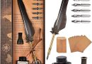 GOLDGE Rétro Plume d&rsquo;Oie Stylo de Calligraphi 5 Pointes Set, Encre et Papier à Lettres, Cadeaux Classique et élégant pour Cadeau ou Usag – Le détail qui change tout au quotidien