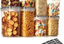 VINATO Boîte de Rangement Cuisine, Hermetique Alimentaire Boite Plastique avec Couvercle Frigo Lot de 8 pour Céréales, Farine, Sucre, Riz, Pâtes Sans Bpa avec Autocollants – Le détail qui change tout au quotidien