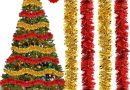 Lot de 8 Guirlandes de Noël 2 m, Tinsel et Garland Métallique Scintillante pour Décoration de Fête, Sapin Intérieur et Extérieur – Le détail qui change tout au quotidien