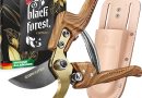 GRÜNTEK Sécateur de Jardin avec Étui en Cuir Véritable. Outil de Jardin professionnel. Idée Cadeaux Homme. Poignée Ergonomique en Design Bois Naturel. Sécateur Black Forest édition – Le détail qui change tout au quotidien