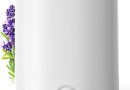 AROEVE Humidificateur d&rsquo;air 5L à Remplissage par le Dessus,à Brumisateur Ultrasonique avec Diffuseur d&rsquo;Huile Essentielle, Buse 360°, Veilleuse 28dB, Autonomie 50H, pour Chambre de Bébé, Plantes – Le détail qui change tout au quotidien