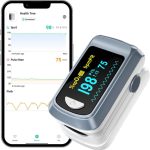 Oxymètre de pouls Bluetooth HealthTree, moniteur de saturation en oxygène du sang et moniteur de fréquence cardiaque pour Apple et Android, avec écran OLED inclus, 2 piles AAA et cordon – Le détail qui change tout au quotidien