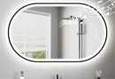 STARLEAD Noir Ovale-Miroir-Salle-de-Bain-avec-Éclairage 100x60cm, Bluetooth, Anti-buée, Dimmable, 3 Couleurs Légères, Mémoire, IP44, Verre Trempé, Horizontal/Vertical, Cadre Non Métallique – Le détail qui change tout au quotidien
