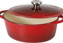 Sitram 710841 Cocotte 9 L Fonte d&rsquo;acier émaillée Forme ovale,Rouge/Crème, 36 x 28 x 14 cm – Le détail qui change tout au quotidien