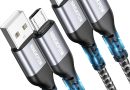 Câble Micro USB [3M/Lot de 2] Nylon Tressé Chargeur Micro USB 3A Charge Rapide et Synchro pour Android Samsung Galaxy S7 S6 Edge J7 J5 J3, Redmi Note 5, Wiko, Huawei, Sony, LG, Kindle, PS4 – Le détail qui change tout au quotidien
