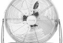 Ventilateur de sol H.Koenig JOE30 Silencieux, Design métal chromé, 40 cm, Haute vitesse, Résistant, 3 vitesses de ventilation, Tête inclinable, Maison/Bureau/Garage, Pieds antidérapants, Puissant 100W – Le détail qui change tout au quotidien