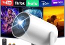 [Apps intégrées] Mini Projector 4K Portable, Wi-FI 6 et Bluetooth 5.4, projecteur Video avec 18000 Lumens, Android 11, Retroprojecteur Auto Keystone Compatible avec HDMI/Stick TV/PC – Le détail qui change tout au quotidien