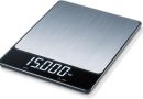 Beurer KS 34 XL Balance de cuisine en acier inoxydable pour un poids précis jusqu&rsquo;à 15 kg, avec fonction de tare pratique, fonction de maintien et affichage Magic LED – Le détail qui change tout au quotidien
