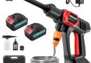 Diabful Nettoyeur Haute Pression Portatif 21V sans Fil 6 en 1 Buse Réglable avec 5m Tuyau 2×3000 mAh Batterie pour Le Sol de la Voiture et Le Jardinage 80 Bar 270 L/H – Le détail qui change tout au quotidien