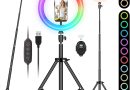 YISSVIC 10&Prime; Ring Light Anneau Lumière RGB 26 Couleurs 10 Niveaux de Luminosité avec Trépied Réglable Télécommande pour Selfie Youtube Vidéo – Le détail qui change tout au quotidien