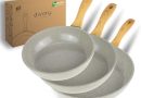 Set de poêles en céramique 20, 24, 28cm – Poêles avec revêtement céramique, induction, sans PFAS & PTFE, résistantes au four & au lave-vaisselle (Natura, 20, 24, 28 cm) – Le détail qui change tout au quotidien