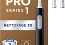 Oral-B Brosse A Dents Electrique Pro 1Noire, 3 Modes De Nettoyage 3D Dont Douceur, Brossage Avec Des Oscillo-Rotations Et Pulsations, 2 Brossettes De Rechange Rondes Oral B, Chargeur, Emballage Carton – Le détail qui change tout au quotidien