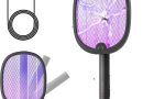 YISSVIC Raquette Electrique Insectes Raquette Anti Moustiques Pliable 4000V 1800mAh Tapette Électrique Puissante Rechargeable avec Câble Chargement USB-C Contre Moustiques Mouches Mites, Noir – Le détail qui change tout au quotidien