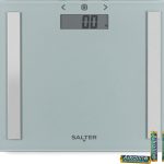 Salter Pèse-Personne Impédancemètre Analyseur – Balance Numérique en Verre, Mesure Poids, Graisse Corporelle, Eau et IMC, Mode Athlète, Capacité 150 kg, Écran Facile à Lire, Argent – Le détail qui change tout au quotidien