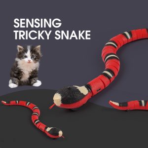 Jouet interactif intelligent pour chat avec serpent électronique automatique, rechargeable par USB, pour chatons, chats et chiens.